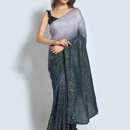 Moda Rapido Embellished Sequinned Organza Saree-picture-43