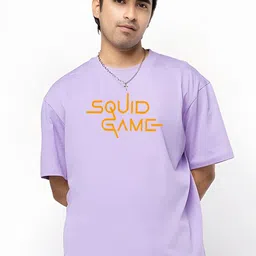 BDSQUARE Men Squid Game Graphic Printed Round Neck Cotton Oversized T-shirt-picture-4