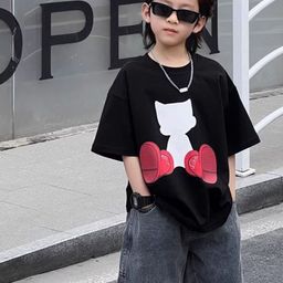 Xsole Boys Printed Cotton Short Sleeves Round Neck Oversized T-shirt-picture-45