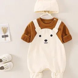 Ju Ju Jam Kids Printed Cotton Romper With Hat-image-35