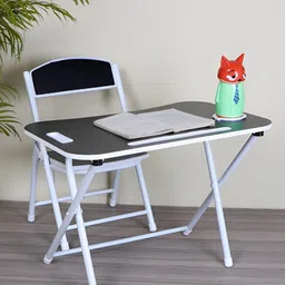 The Tickle Toe Kids Black & White Wooden & Metal Foldable Study Table-picture-41
