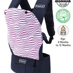 Babyhug On The Go 2 In 1 Baby Carrier With Removable Cotton Head Cover  Navy Blue Pink (Hood Print May Vary)-22