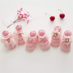 Syga Anti Bacterial & Anti Slip Ankle Length Socks Pack of 3 - Pink-image-31