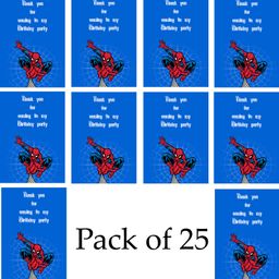 Funcart Spider Man Birthday Party Thank You Cards Blue - Pack of 25-99