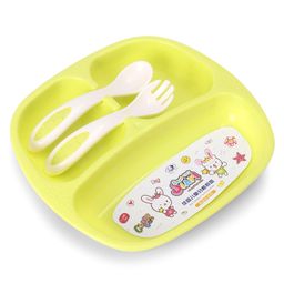 Lunch Plate with Fork &  Spoon - Green-25