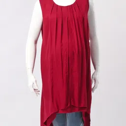 Kriti Sleeveless Maternity Dress - Maroon-picture-18