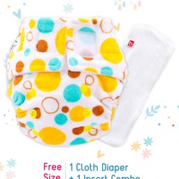 Babyhug Reusable Cloth Diaper With SmartDry Abstract Print  - White-14