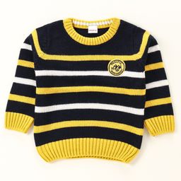 Babyhug Striped Full Sleeves Sweater  - Yellow Blue-image-76