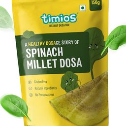 timios 100% Organic Instant Spinach Millet Dosa Mix Pack of 2 - 150 g each-4