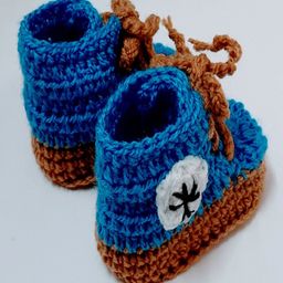 Knits & Knots crocht Sneaker Design Booties - Blue-image-15