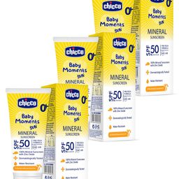 Chicco Baby Moments Mineral Sun Cream SPF 50 - 75 g (Pack of 3)-image-67