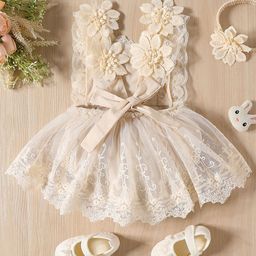 LULU & SKY Girls Square Neck Embroidered Fit and Flare Dress-68