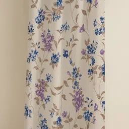 ANA White & Purple Floral Room Darkening Cotton Long Door Curtain-image-62