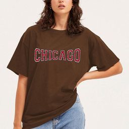 CLAFOUTIS Women Typography Extended Sleeves Applique T-shirt-image-11
