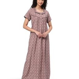 KOVIRA Women Floral Printed Maxi Nightdress-image-83