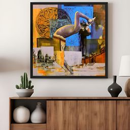 999Store Blue & Yellow Spirituality Printed Canvas Wall Art-image-95