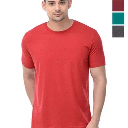 COLOR CAPITAL Unisex Pack Of 4 Solid Round Neck Cotton T-shirts-image-77