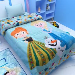 Athom Living  White & Blue Printed Bed Covers-image-38