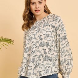 JUNE & HARRY Women Floral Printed Round Neck Chiffon Top-picture-58