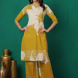 Anouk Floral Printed Straight Kurta With Palazzos-image-68