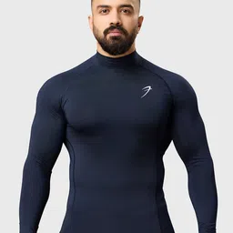 FUAARK Men Stretchex High Neck Solid Compression T-shirt-image-86