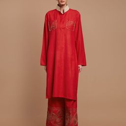 Chhaya Gandhi Design Studio Embroidered Tunic With Trousers Co-Ords-image-45
