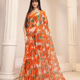 Garden Vareli Floral Printed Saree for Women-image-12