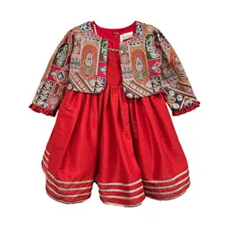 Alyaansh Couture Girls Fit & Flare Dress With Jacket-picture-27