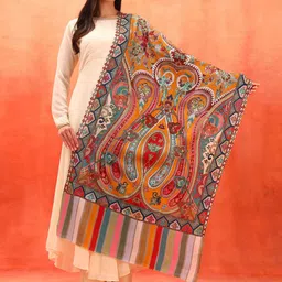 Pashmoda Ethnic Motifs Embroidered Shawl-picture-11