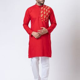 Rainbow Cloths Men Embroidered Thread Work Kurta-picture-37