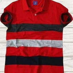 TB BLUE Boys Striped Polo Collar Slim Fit T-shirt-image-73