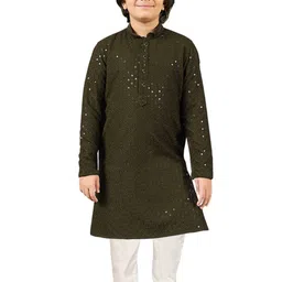 SG YUVRAJ Boys Embroidered Regular Sequinned Kurta with Pyjamas-1