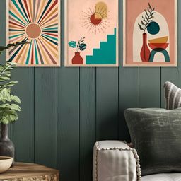 Kotart Brown & Blue 3 Pieces Wooden Modern Wall Arts-picture-35