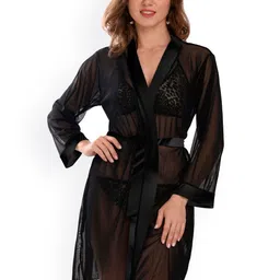 chia fashions Net Baby Doll with High-Low-image-31
