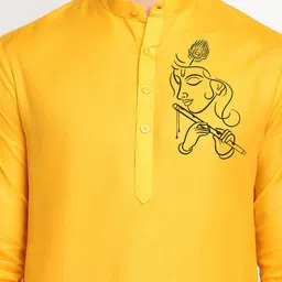 DEVOILER Men Thread Work Block Print Kurta image 2