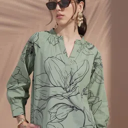 Vara By Vishudh Poplin Printed Relaxed Fit Top-picture-10