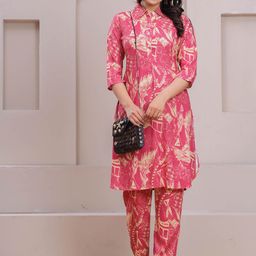 Meeranshi Printed Shirt Collar Tunic With Trousers Co-Ords-image-31