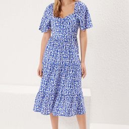 Trendyol Women Floral Print Flared Sleeve Fit & Flare Midi Dress-image-46