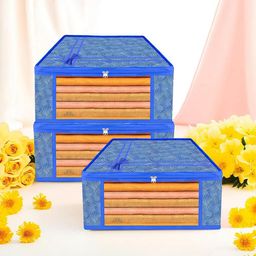 Kuber Industries Blue Set of 3 Regular Multi-Utility Organisers-36