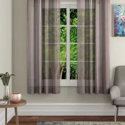 BELLA TRUE Brown 2 Pieces Abstract Window Curtains-image-72