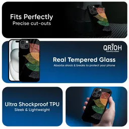 QRIOH Colorful Leaves Real Printed iPhone 12 Mini Back Case image 5