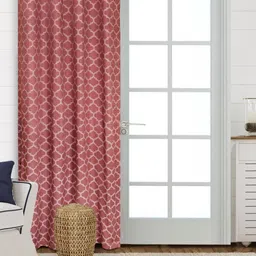 Saral Home Mauve & White Geometric Room Darkening Long Door Curtain-7