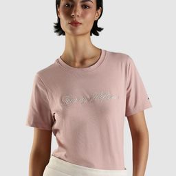Tommy Hilfiger Brand Logo Printed Cotton T-shirt-picture-41