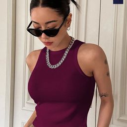 TOOCHKI Women Pack Of 2 Ribbed Round Neck Tank Crop Top-image-98