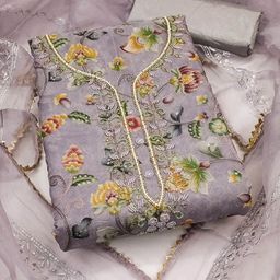 Maroosh Printed Organza Unstitched Dress Material-image-26