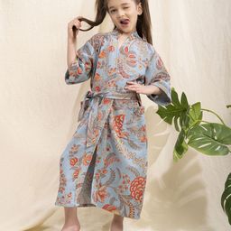 LacyLook Girls Waffle Printed Cotton Bath Robe-image-11