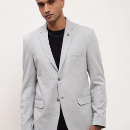 SHOWOFF Slim-Fit Cotton Single Breasted Blazer-image-52