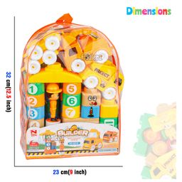 Fiddlerz Construction Building Blocks Set Multicolor - 57 Pieces image 3