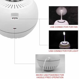 Allin Exporters Aroma Diffuser & Ultrasonic Humidifier With USB Fan & Reading Light  - White image 3