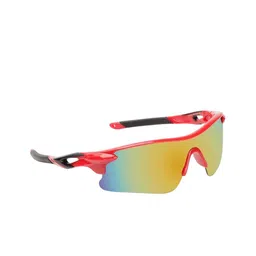 SPADEACES Unisex Red & Black Sports Sunglasses with Mirrored UV Protected Polarised Lens-picture-4